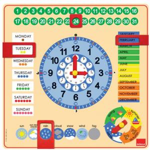 Orologio e calendario in legno Goula (inglese)