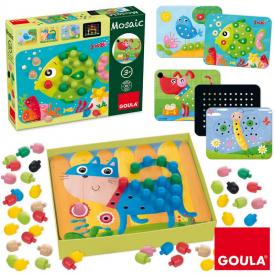 Mosaico con chiodini di legno