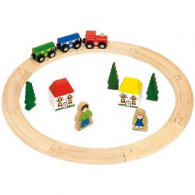 Hape Pista del treno con scatola di gioco - Set di trenini