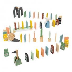 Domino in legno pastello