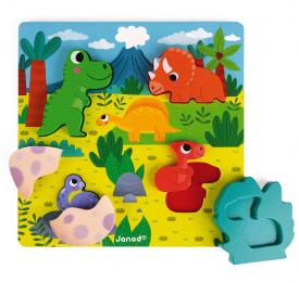 Puzzle ii legno dinosauri janod